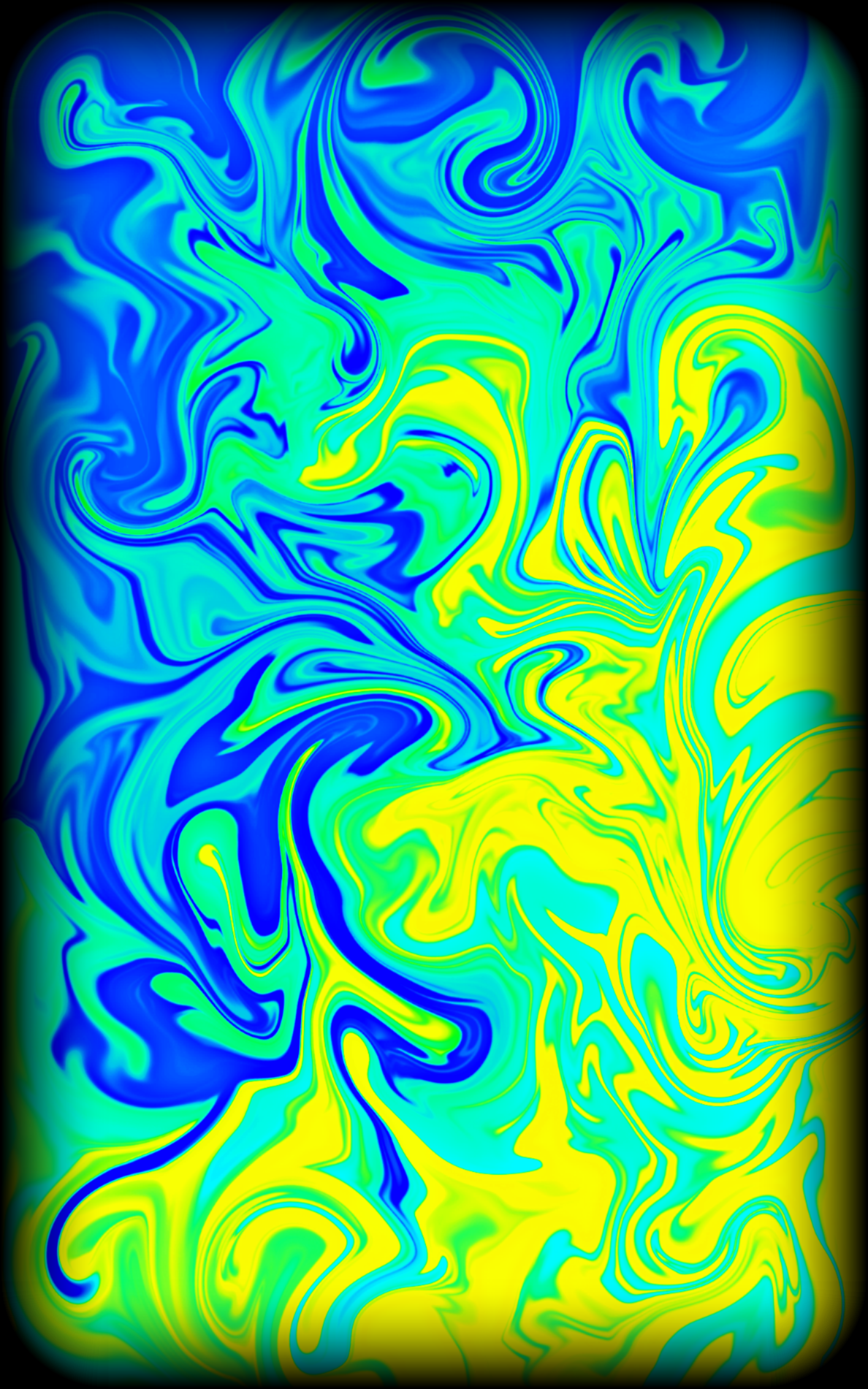 Blue Green Yellow Abstract Art