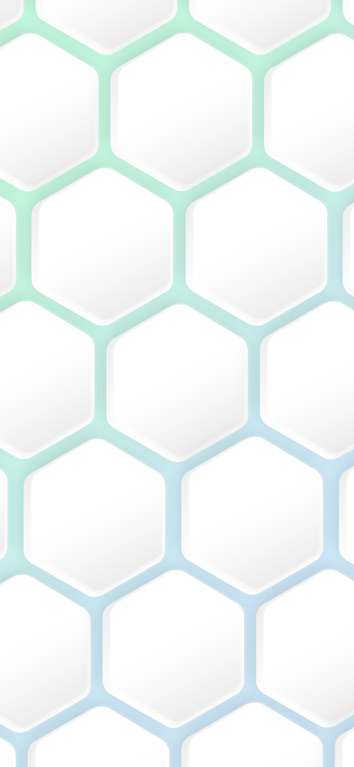 Pastel Green Blue Hex Wall